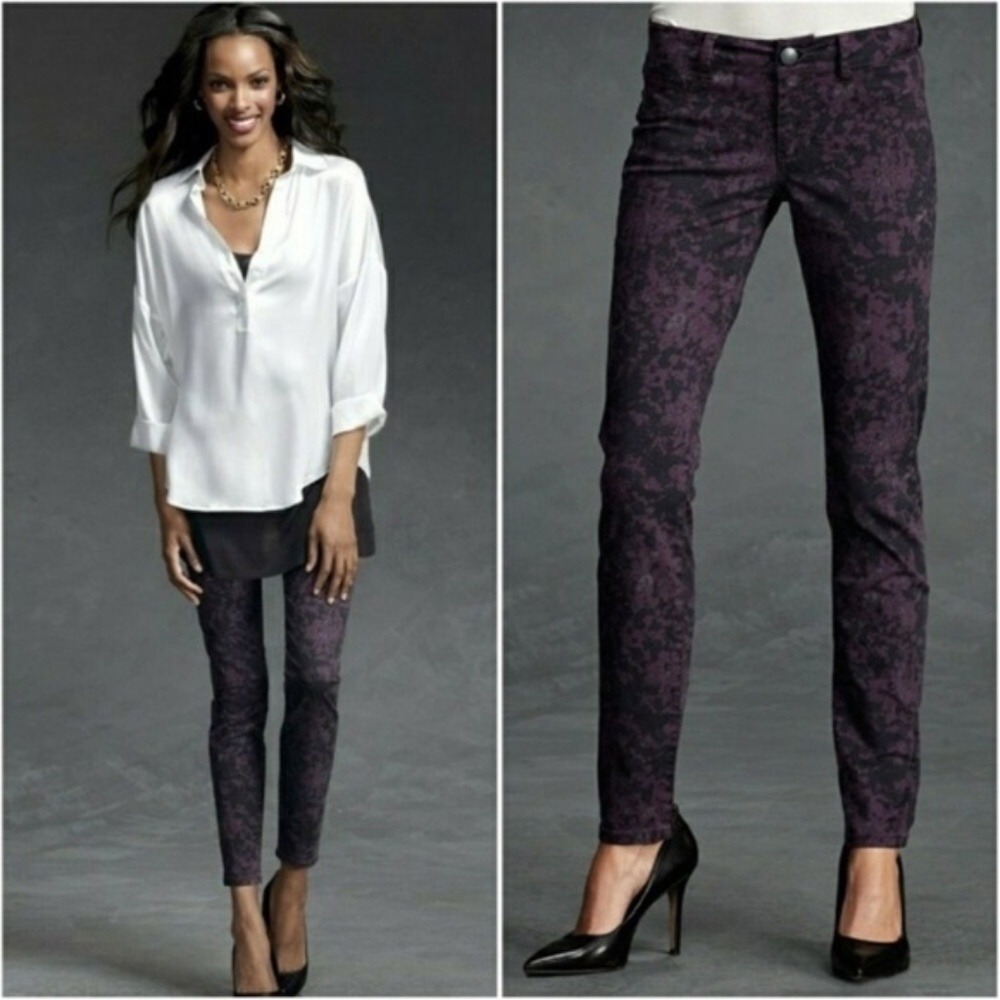 CABI #159 women 8 Twilight skinny jeans printed stretchy whimsigoth festival